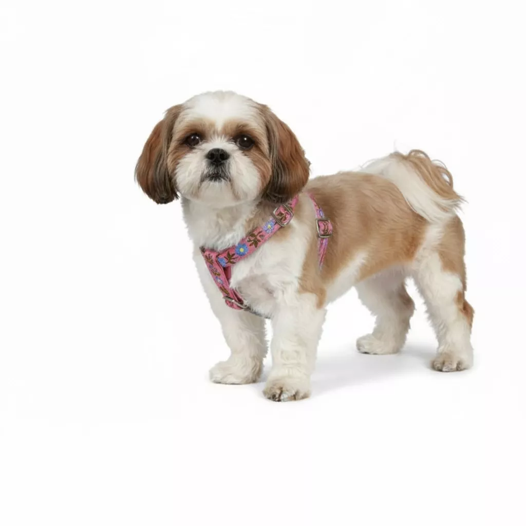 MITRAYA Geometric Pattern Dog Step-In Harness, Denim Jacquard Canvas, Multicolour Geometric Design, Adjustable with Buckle, Fancy and Stylish Dog Collar