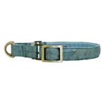 MITRAYA Premium No-Pull Dog Collar, Satin Dog Collar, Sage Green with Brass Hardware