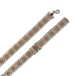 MITRAYA Adjustable Dog Leash, Sage Green Textured Cotton, Medium Breed Pet Walking Leash