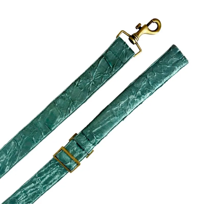 MITRAYA Adjustable Dog Leash, Sage Green Textured Cotton, Medium Breed Pet Walking Leash