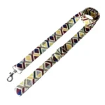 MITRAYA Geometric Pattern Adjustable Dog Leash, Multicolor Diamond Design, Durable Fabric with Metal Clasp, Pet Walking Leash