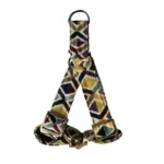 MITRAYA Geometric Pattern Dog Step-In Harness, Denim Jacquard Canvas, Multicolour Geometric Design, Adjustable with Buckle, Fancy and Stylish Dog Collar